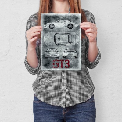 Plakat metalowy Porsche GT3 Prezent
