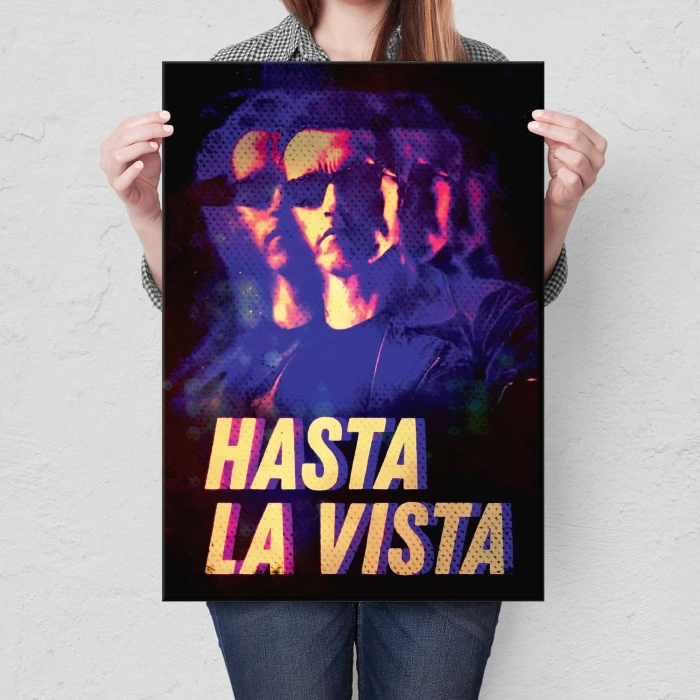 Plakat metalowy Hasta la vista Prezent