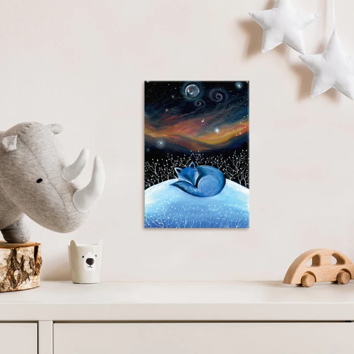 Plakat metalowy Nocny lisek Prezent