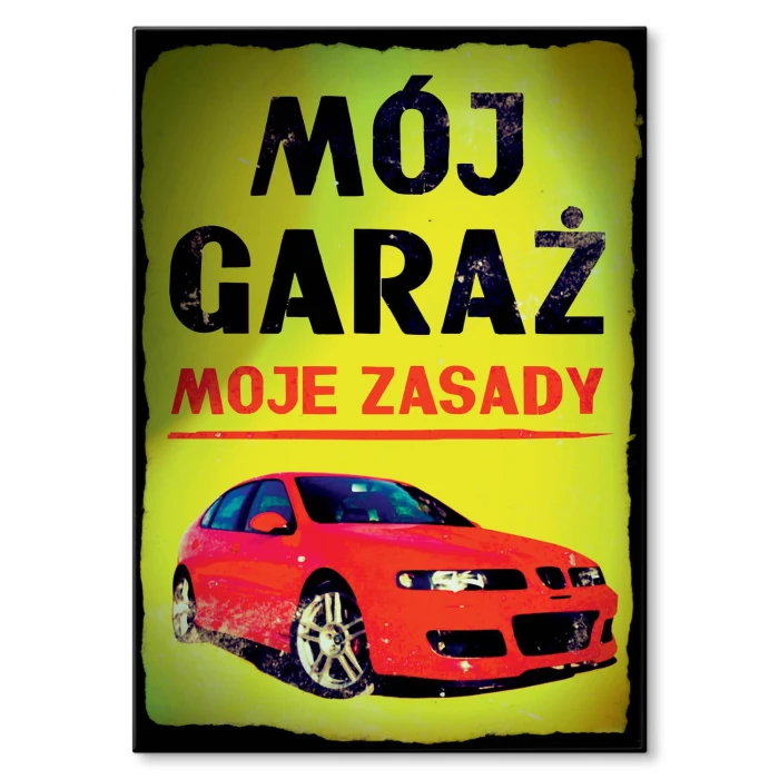 Plakat metalowy Mój garaż Seat Prezent