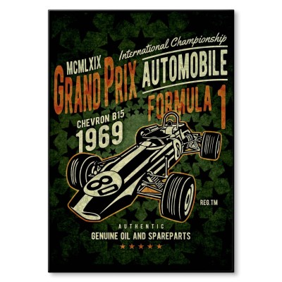 Plakat metalowy Grand Prix Formula 1 Prezent