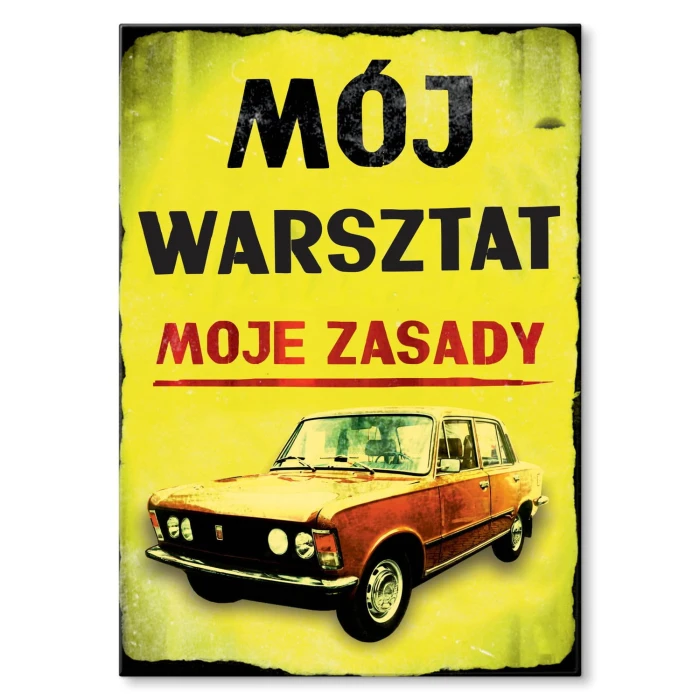 Plakat metalowy Mój warsztat 125p Prezent