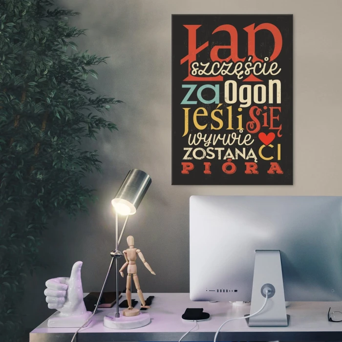 Plakat metalowy Łap szczęście Prezent