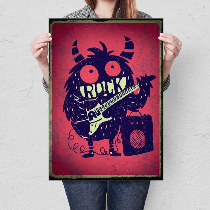 Plakat metalowy Rock monster Prezent