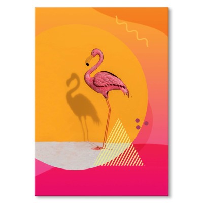 Plakat metalowy Letni flaming Prezent