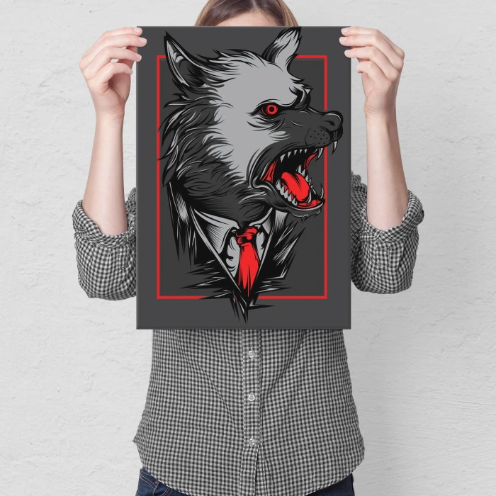 Plakat metalowy Wilk z mafii Prezent