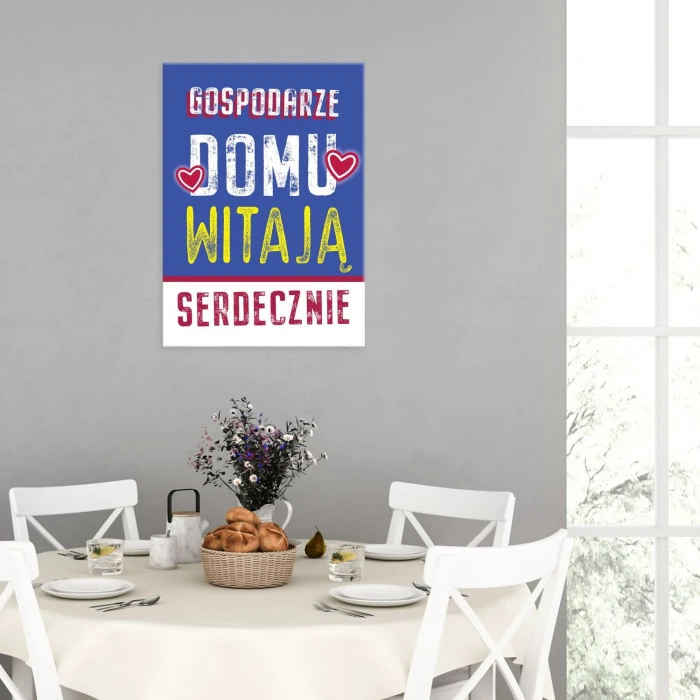 Plakat metalowy Witamy w domu Prezent