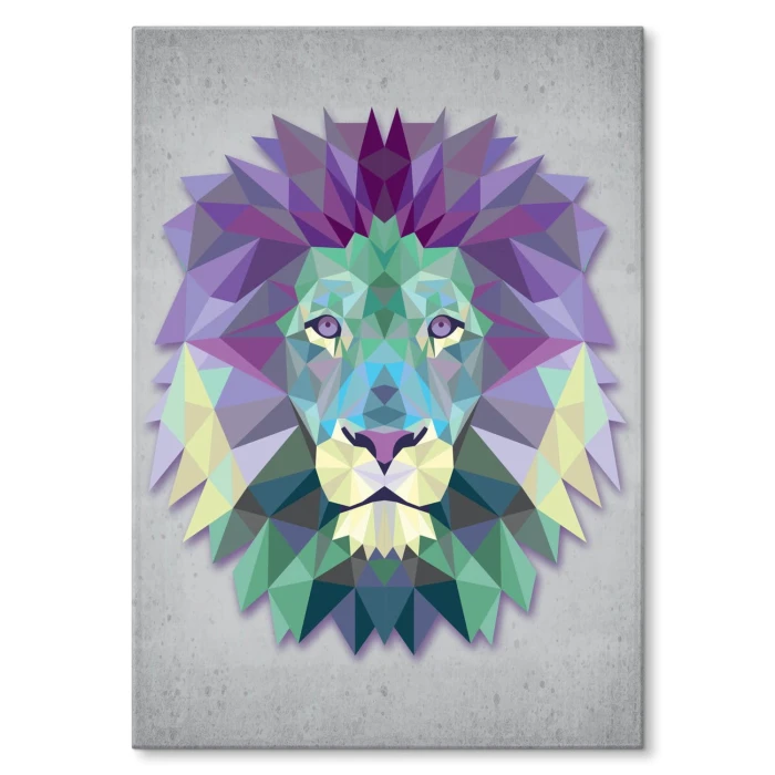 Plakat metalowy Lew graficzny Prezent