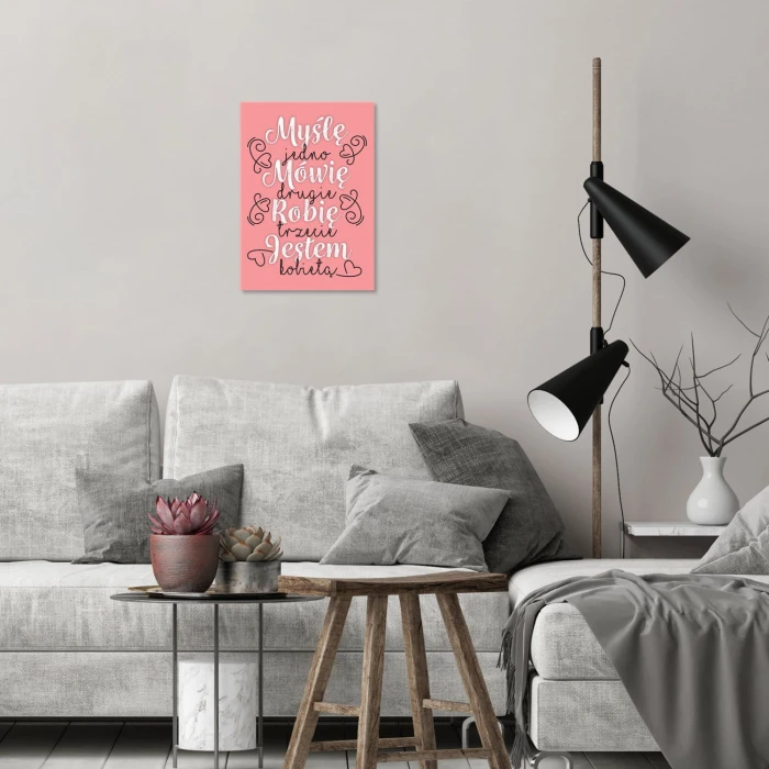 Plakat metalowy Jestem kobietą Prezent