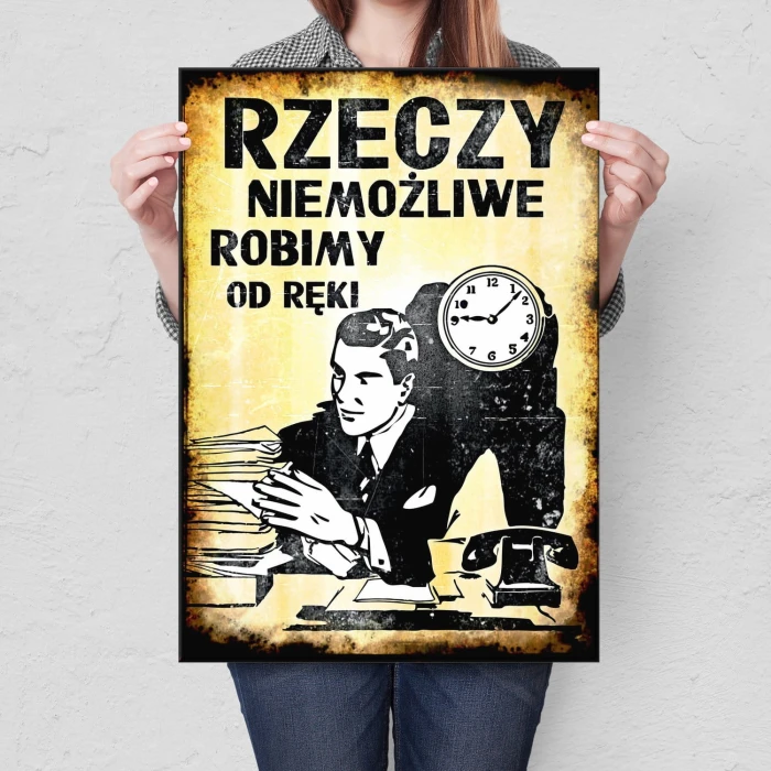 Plakat metalowy Rzeczy niemożliwe Prezent