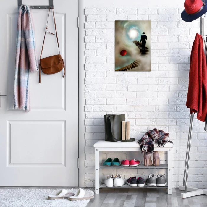 Plakat metalowy Kosmos i mężczyzna Prezent