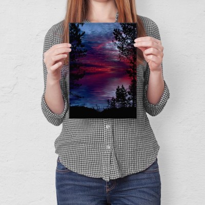 Plakat metalowy Lovely lake Prezent