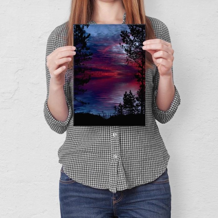 Plakat metalowy Lovely lake Prezent