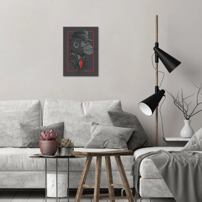 Plakat metalowy Goryl z mafii Prezent
