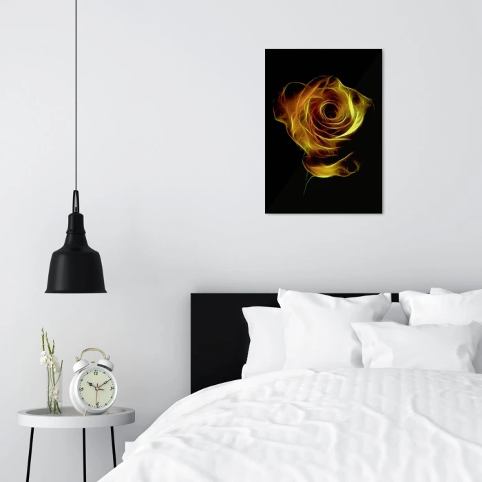 Plakat metalowy Ognista róża Prezent