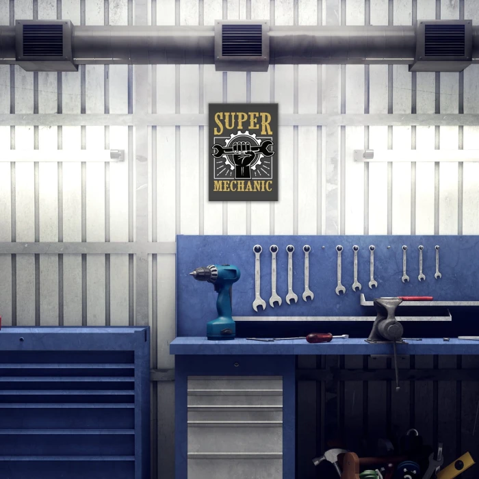 Plakat metalowy Super mechanik Prezent