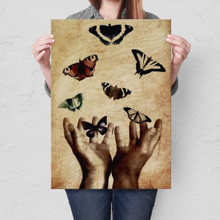 Plakat metalowy Motyle Prezent