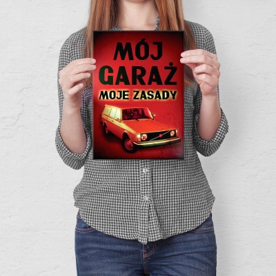 Plakat metalowy Mój garaż 245 Prezent