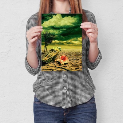 Plakat metalowy Sęp na pustyni Prezent