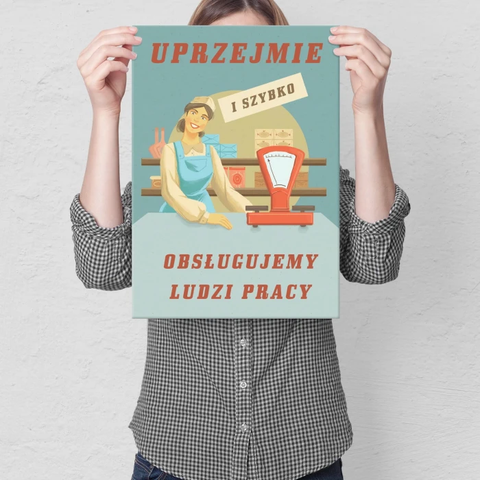 Plakat metalowy Ludzie pracy Prezent