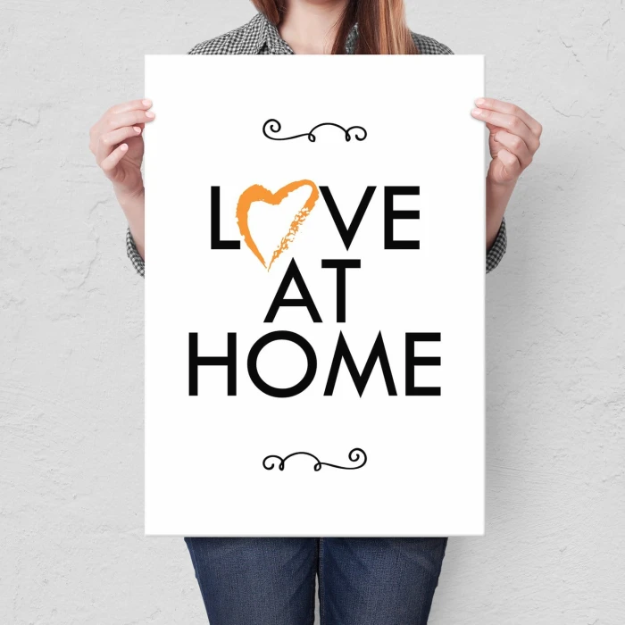 Plakat metalowy Love at home Prezent