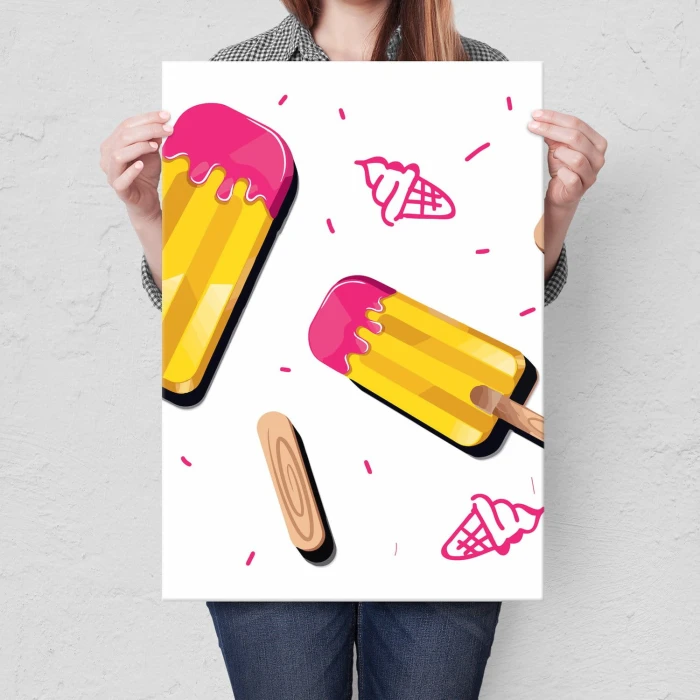 Plakat metalowy Lody na patyku Prezent