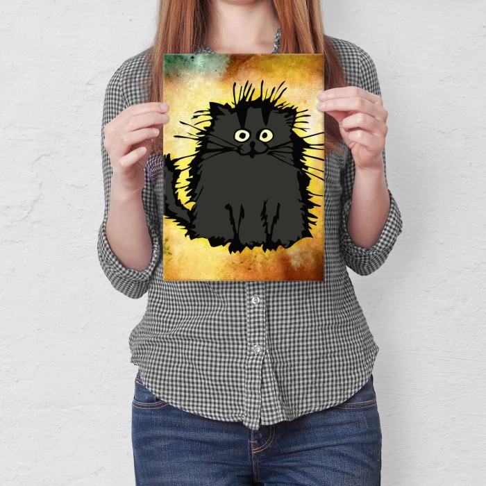 Plakat metalowy Słodki koteł Prezent