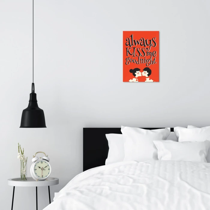 Plakat metalowy Always kiss me Prezent