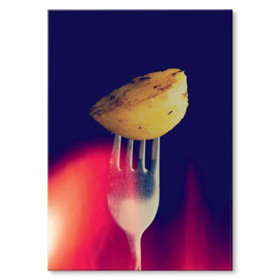 Plakat metalowy Ziemniak na widelcu Prezent