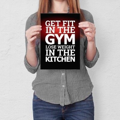 Plakat metalowy Bądź fit Prezent