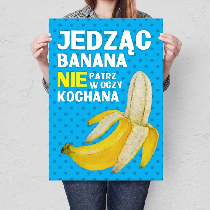 Plakat metalowy Nie patrz w oczy Prezent