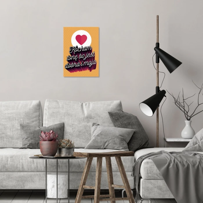 Plakat metalowy Kocham żonę Prezent