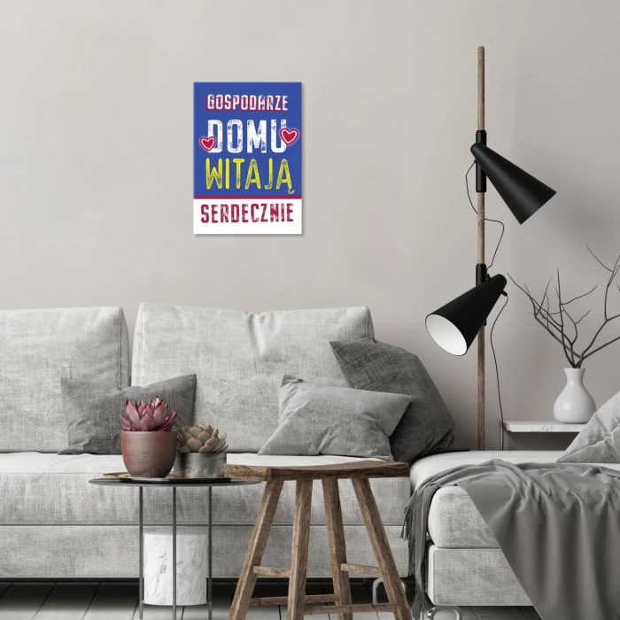 Plakat metalowy Witamy w domu Prezent