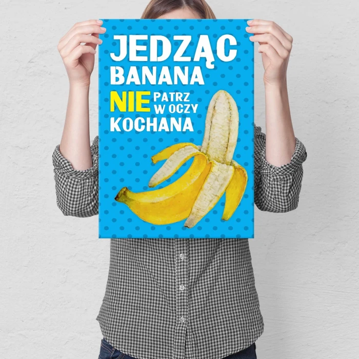Plakat metalowy Nie patrz w oczy Prezent