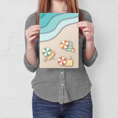 Plakat metalowy Plaża Prezent