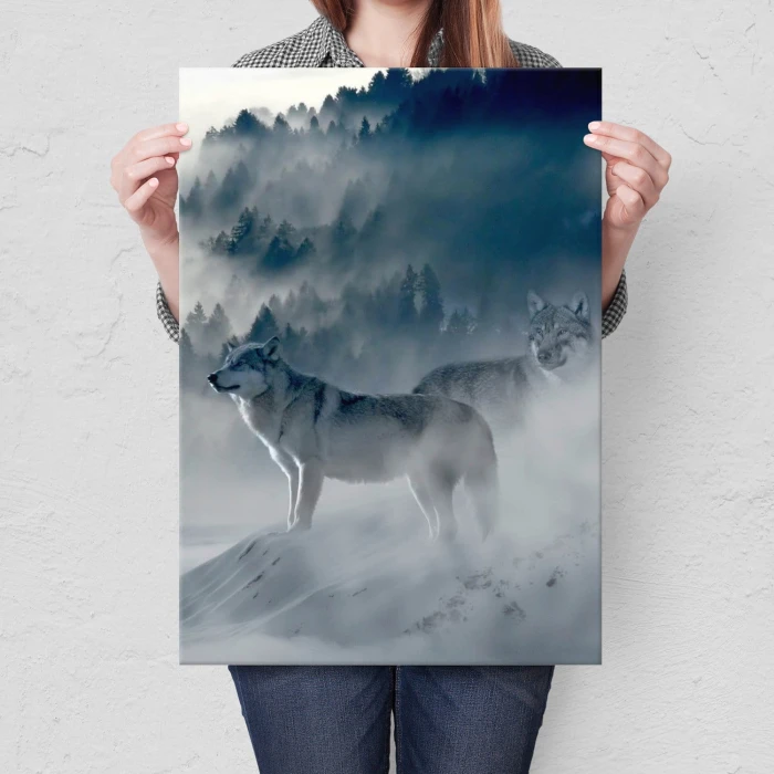 Plakat metalowy Wilki we mgle Prezent