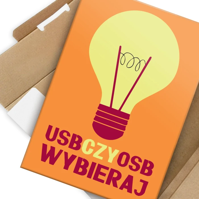 Plakat metalowy USB czy OSB Prezent