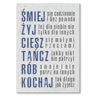 Plakat metalowy Śmiej się i żyj