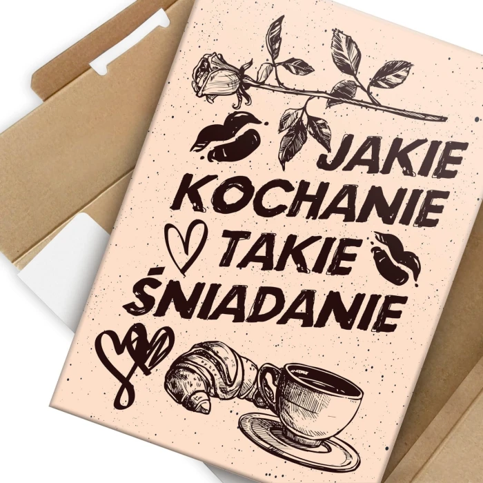 Plakat metalowy Kochanie śniadanie Prezent