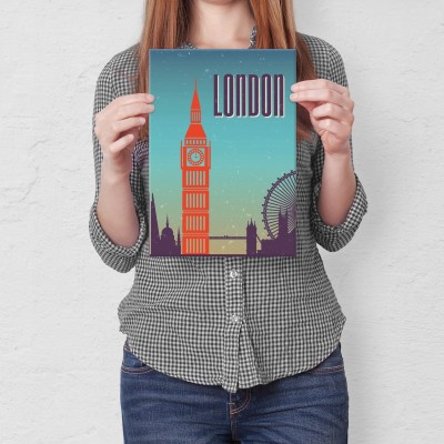 Plakat metalowy Londyn Prezent