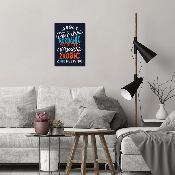 Plakat metalowy Jeśli potrafisz rozbawić Prezent