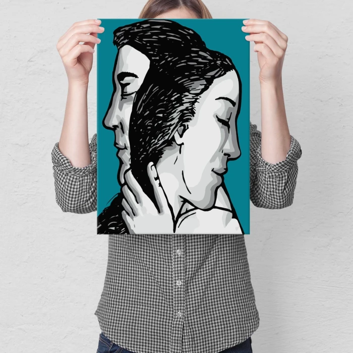 Plakat metalowy Wtuleni w siebie Prezent