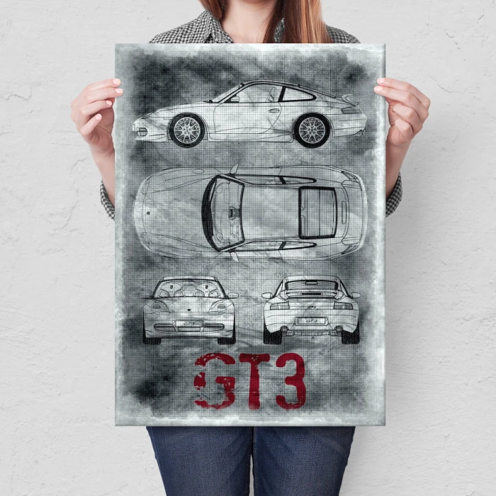 Plakat metalowy Porsche GT3 Prezent