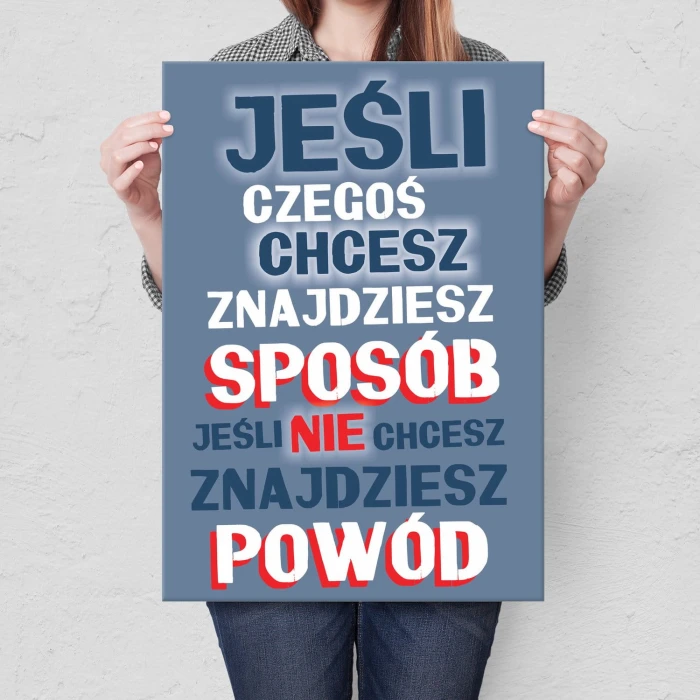 Plakat metalowy Znajdź sposób Prezent