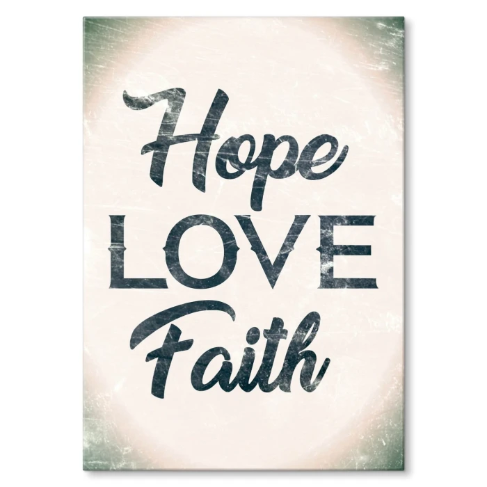 Plakat metalowy Hope Love Faith Prezent