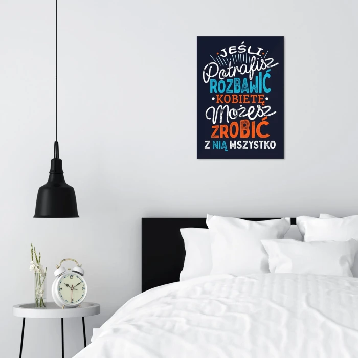 Plakat metalowy Jeśli potrafisz rozbawić Prezent