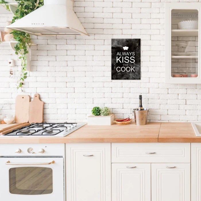 Plakat metalowy Kiss the cook black Prezent