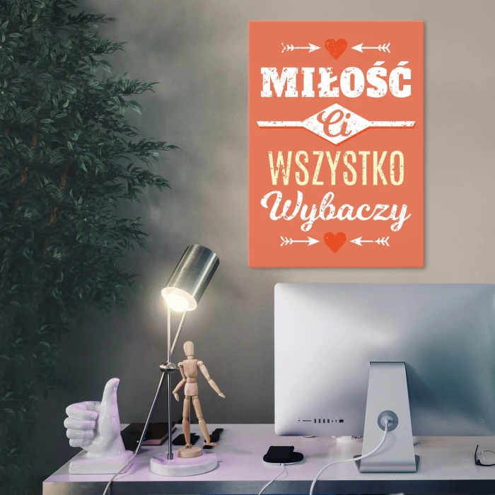 Plakat metalowy Miłość ci wszystko wybaczy Prezent