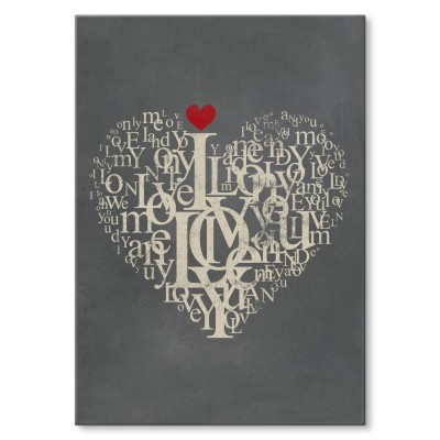 Plakat metalowy Serce Love Miłość Prezent