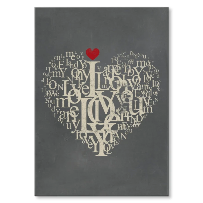 Plakat metalowy Serce Love Miłość Prezent